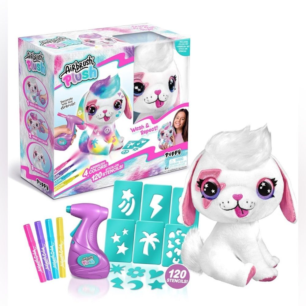 Canal Toys Airbrush Plush Large Puppy! Decorate, wash, Repeat! - Picture 9 of 12